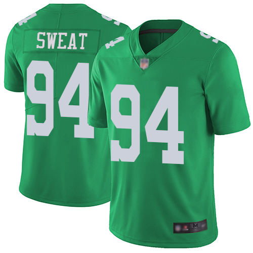 Men Philadelphia Eagles #94 Josh Sweat Limited Green Rush Vapor Untouchable NFL Jersey Football